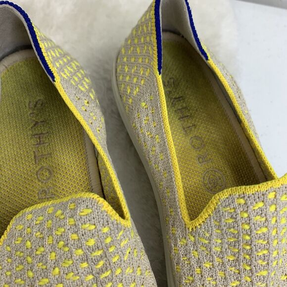 Rothy’s Lemon Yellow Honeycomb Slip On Sneakers Shoes Sz 5 Recycled Materials - Picture 8 of 13